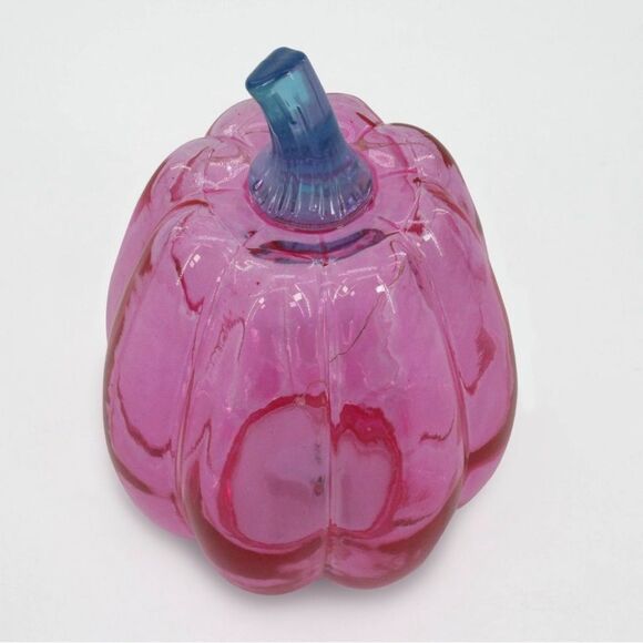 NWT Bullseye’s Playground LED Pink Autumn Fall Halloween Pumpkin Glass - Picture 5 of 7